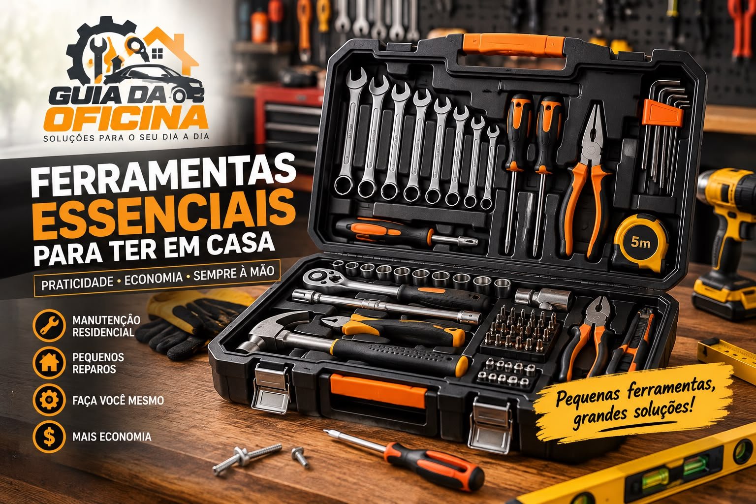Ferramentas essenciais para ter em casa: guia completo